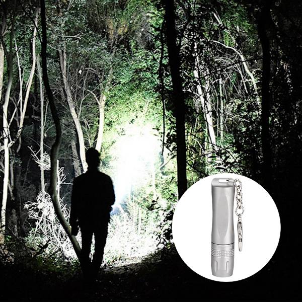 Mini kannettava LED-alumiiniseos taskulamppu avaimenperällä