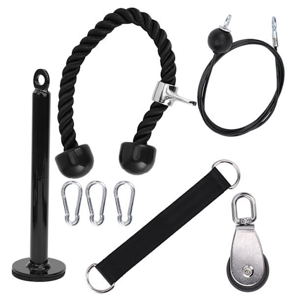 8 stk bærbar treningsutstyr DIY trinse tau treningsarm styrketrening triceps