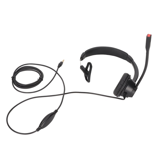 Telefonheadset med brusreducering, volymkontroll, 3,5 mm rak kontakt, ensidig affärsheadset med mikrofon för kontor