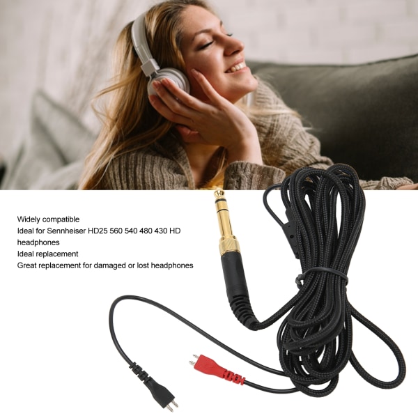 Reservehodetelefonkabel kompatibel med Sennheiser HD25 560 5