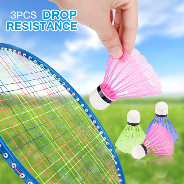 Muscle Power Badmintonracketar med ram, kolfiberskaft med hög repulsion, racketset för utomhussporter, lättviktsdesign för barnstorlek nybörjare
