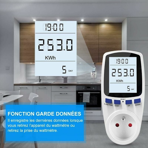 Bärbar Effektanalysenhet, Ampere Meter med Överbelastningsskydd och Energiförbrukningsövervakning för Smart Hushållshantering (1 Enhet)