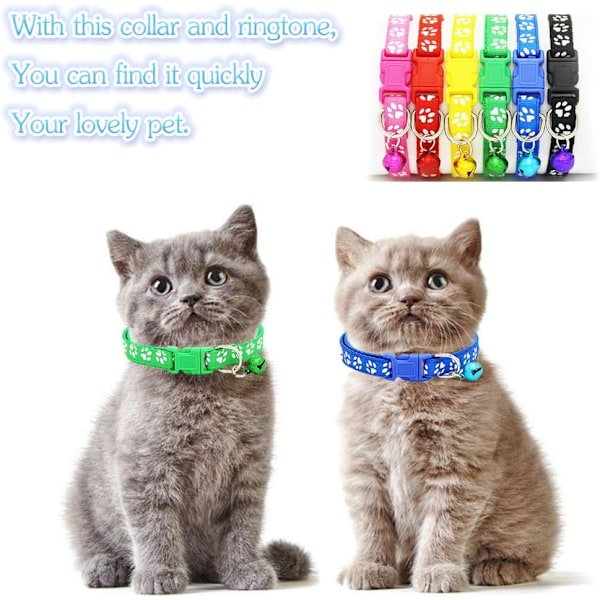 Färgglatt Hund- och Katt-halsband, Säkerhetsspänne med Reflexmaterial, Justerbart Djurhalsband för Säkerhet i Mörker (12 st)