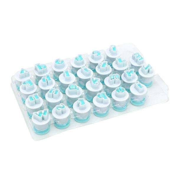 Dekorera Tårtor Cupcakes, Livsmedelsgodkända Mini Gemener Alfabet Fjäderstämplar, Direkt Prägling Fondant Stämplare för Tårtbakverk