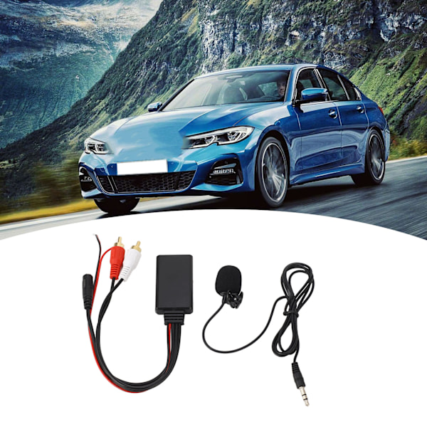Bluetooth AUX -moduuli 2 RCA -kaapeliadapteri handsfree-mikrofonilla Alpine- ja Pioneer-laitteille