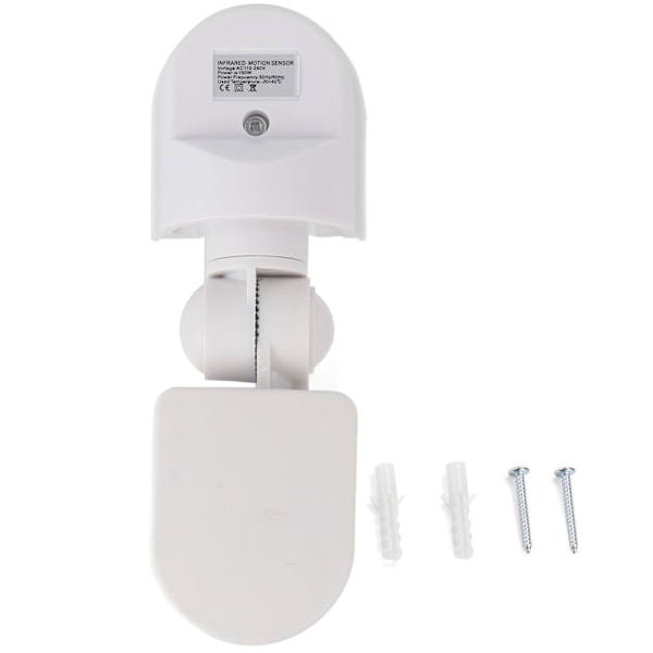 110V-240V Justerbar PIR Bevægelsessensor Infrarød Sensor Detektor Pærekontakt (Hvid)
