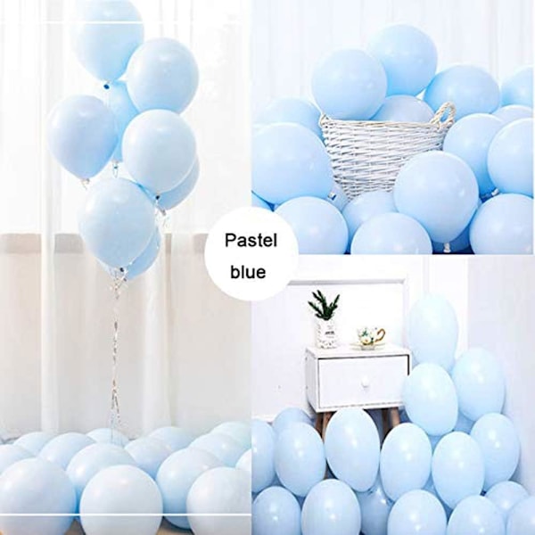 Elegant Pastellblå Dekor, 100 st 10-tums Ballonger, Naturlig Latex, Perfekt För Födelsedagar, Bröllop, Examensfiranden, Luft- eller Heliumuppblåsbar
