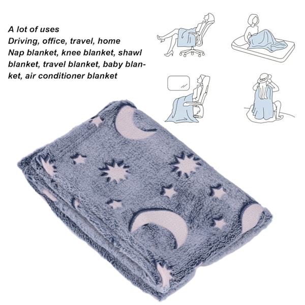 Lysande polyesterfilt Mjuk och varm luddig filt för säng soffa soffa alla säsongerDusty Blue