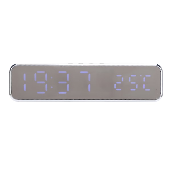 Multifunktionel trådløs oplader USB digital LED bordalarm ur termometer til xiaomi sølv
