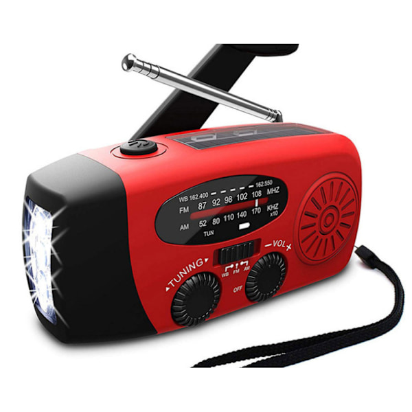 Solcelle Radio Sveiveradio Multifunksjonell Bærbar Utendørs For Nødsituasjoner Med Håndsveiv Led Lommelykt Powerbank Fm/Am Nødradio For Fotturer