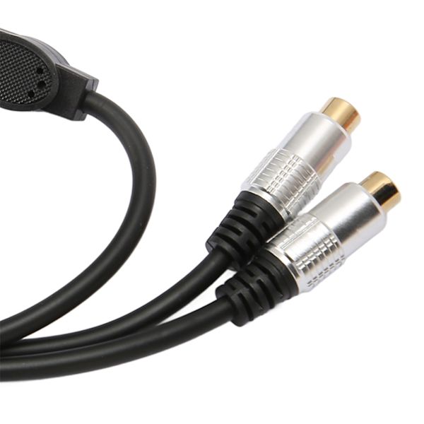 Dobbelt RCA til 6,35 mm Y-splitterkabel Guldbelagt Dobbelt RCA Hunkontakt til 6,35 mm 1/4 Tommer TS Han-stik Kabel 19,7 tommer