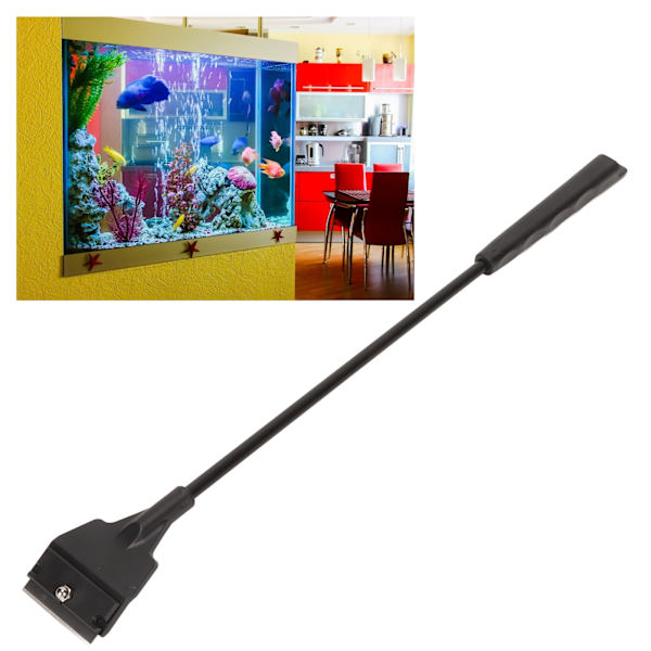 Akvariealg skrapa 5 utbytbara blad Lättvikts akvarium skrapa rengöring för glastank smal mun standardtyp 34cm
