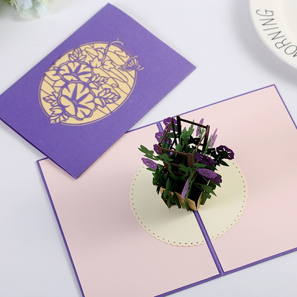 3D Grattiskort med Blomdesign, Utsökt Papperskonst med Kuvert Ingår för Födelsedag, Årsdag, Bröllop, Kärlekskort - Högkvalitativt Italienskt Papper