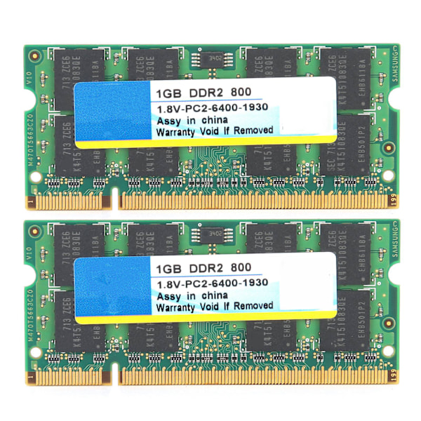 2 st Xiede DDR2 1 GB minnesmodul 800 Mhz PC2-6400 1,8 V Helt kompatibel för bärbar dator