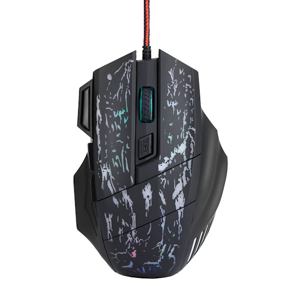 7 knapper USB-kablet optisk gamingmus med lys til computerspil