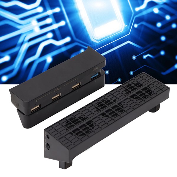 Pelikonsolin jäähdytystuuletin USB-käyttöinen automaattinen älykäs ulkoinen jäähdytin HUBilla PS4 Slim -isännälle