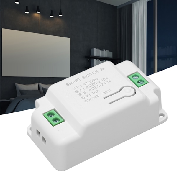Smart dimmerbrytare modul RF-styrning 10A AC85‑240V ljusautomationsmodul för hushållsapparater