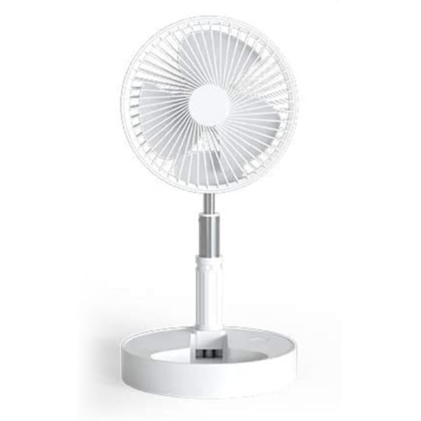 Justerbar Höjd Hopfällbar Fläkt, Portabel Trådlös Kylkompis för Hemmakontor, 3D Luftcirkulation, 4 Hastigheter, Säker Design, 15 Meter Vind