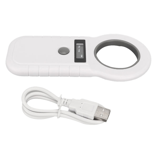 Genopladelig kæledyrsscanner 2.4G Bluetooth 134.2Khz 125Khz Håndholdt bærbar RFID kæledyrsscanner Hvid