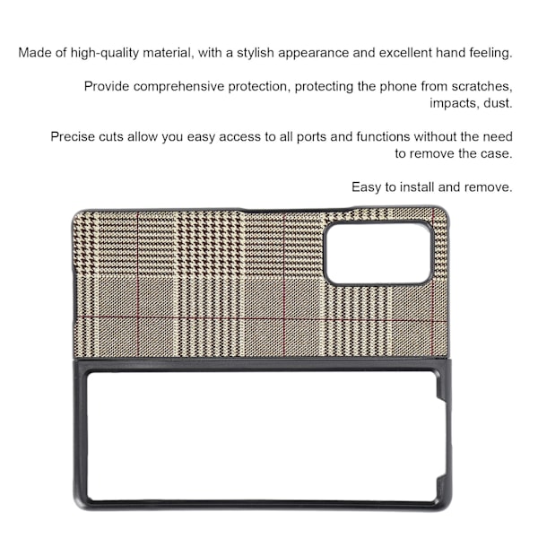 Lær Hard Case for Samsung Galaxy Z Fold 2 Mobiltelefon AntiFall Beskyttende Deksel