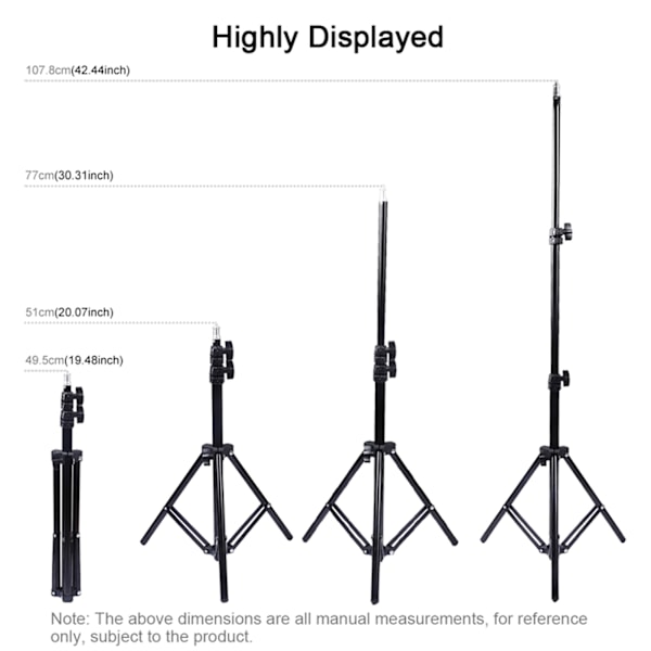 PULUZ PKT3036 Mobiltelefon Live Broadcast LED Ring Fill Light med Tripod Dual Phone Holder