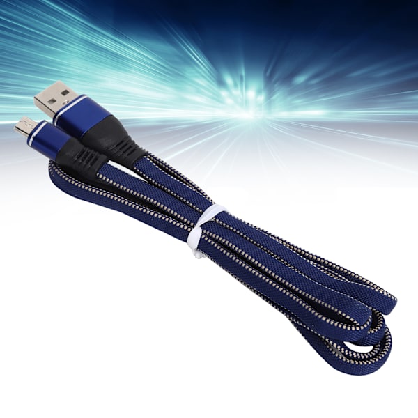 Micro USB-laderkabel forlengelse nylonflettet hurtigladingssnor for Android-mobiltelefoner blå