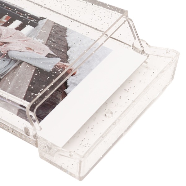 Fotolagringsboks for 3-tommers øyeblikkskamerafoto PC Mini fotoholderetui med håndtau for bilder Kort gjennomsiktig glitter