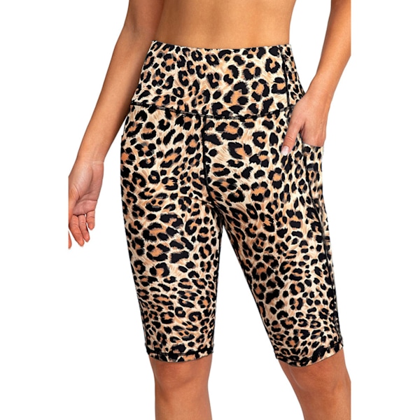 Dykshorts Dam Minskar Skav Lätta Mjuka Hudvänliga Våtdräkt Shorts för Surfing Leopardtryck M