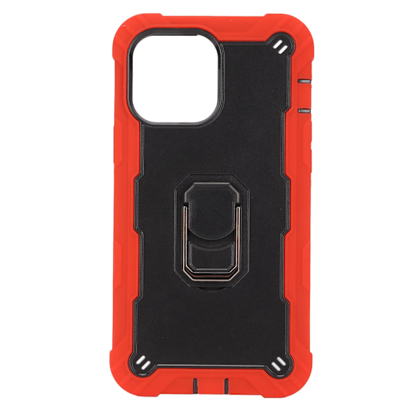 Reptålig pansarskydd med stativ för iPhone 13 Pro Max mobiltelefoner Pansarskyddsfodral (röd svart)