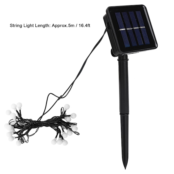 Solardrivna LED-ljusslingor, mångsidiga för sovrum, innergård, terrass, balkong, tält, bollformade lampor med vacker design