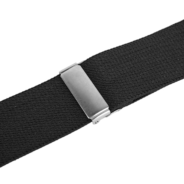 Sort Y-formet herrebukser skulderstrop med 4 clips elastisk skridsikker justerbar Y-ryg seler sort