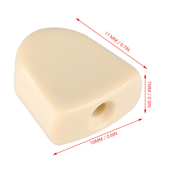 6 st/set stämnycklar maskinhuvuden akrylknappar för gitarr (beige)