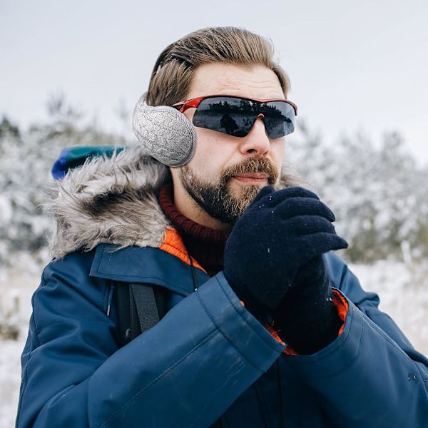 3 st unisex varma stickade öronmuffar lurviga fleece vinter öronmuff