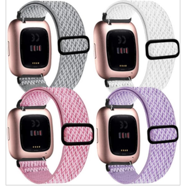 4-pack justerbara elastiska band kompatibla med Fitbit Versa 2