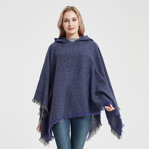 Kvinners Rutete Hette Cape Sjal Teppe Poncho Hoodie Cape Sha