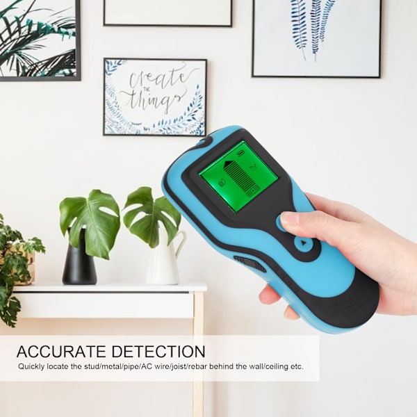 3 i 1 Vegg-skanner Finder Multifunksjonell Bærbar LCD Digital Vegg Metall Tre Studs Detektor Blå