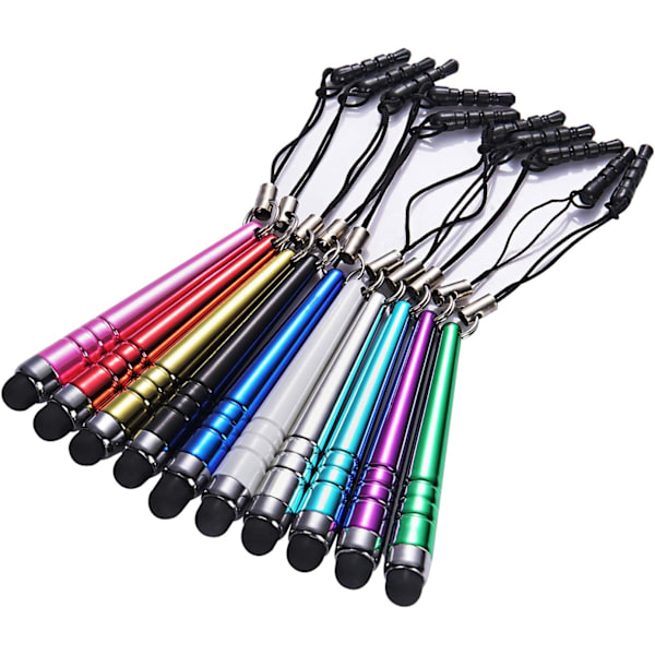 Styluspennor för pekskärmar, Hög precision Universal Stylus med tunn gummispets för alla kapacitiva pekskärmar, Perfekt för delning (10-pack)