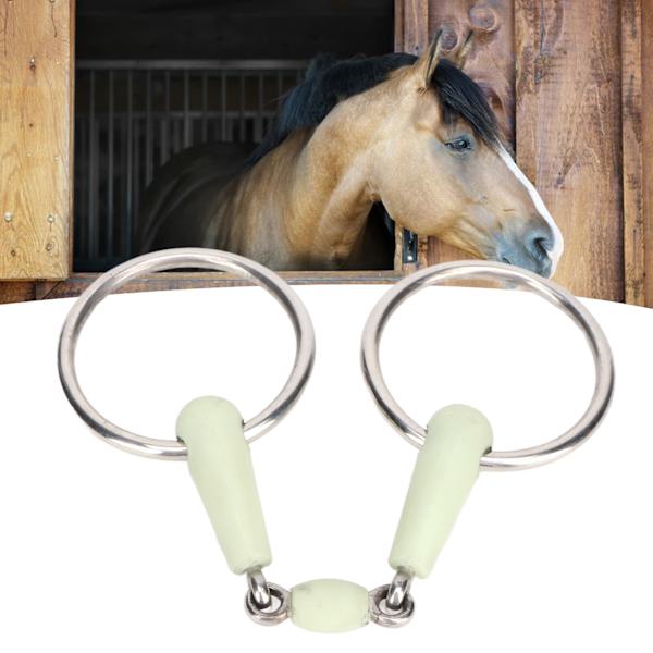 Heste munnbitt rustfritt stål ring midtre gummi eple smak rustmotstand løs ring hest munnbitt