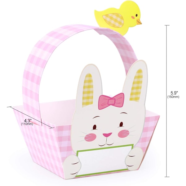 HOWAF 10 DIY Papir Påskekurver Påskegavekurver for Jenter Gutter Dekorere og Fylle med Mini Påskeegg, Godteri, Sjokolade eller Påskegaver