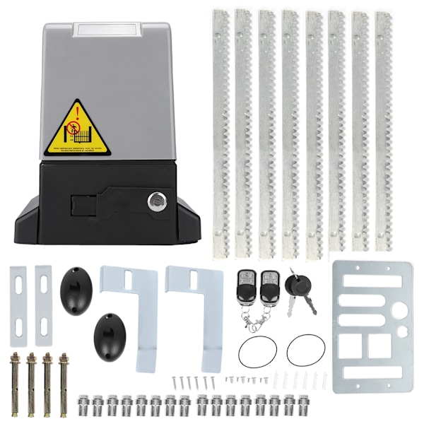 110V 50Hz Automatisk Skydedørsåbner Sæt Fjernbetjening Skydedørsmotor med 8 Gearstativ 550W