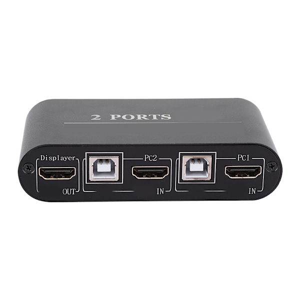 HDMI-svitsj liten 2-i-1-ut 2-porter 4K deling for USB-tastatur / mus / skriver / video