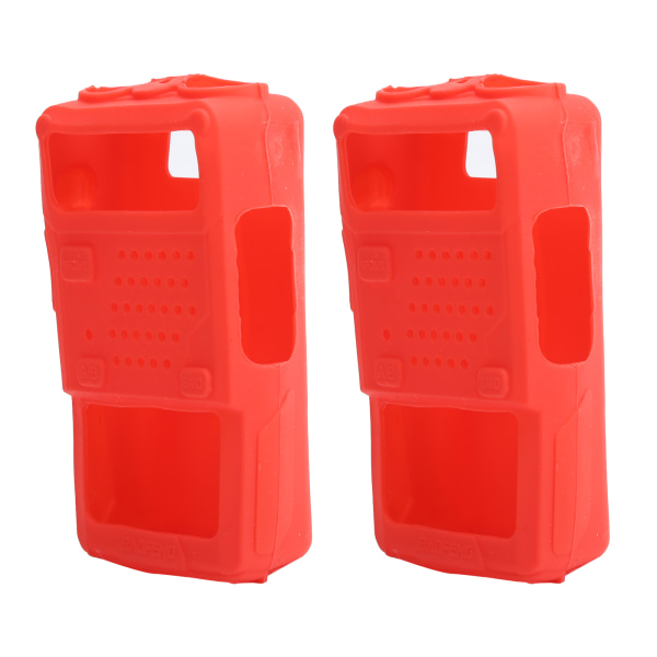 2PCS Mini Walky Talky Silikonbeskyttende Myk Deksel TwoWay Radio Beskytter for Baofeng UV5R(Rød )