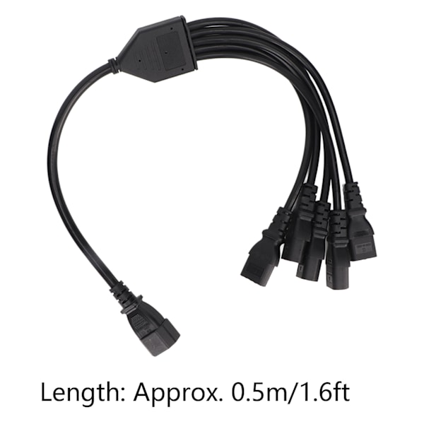UPS PDU C14 til 5 x C13 Strømadapterkabel Han til Hun 10A 250V Y Splitter Strømadapterkabel 1,6ft