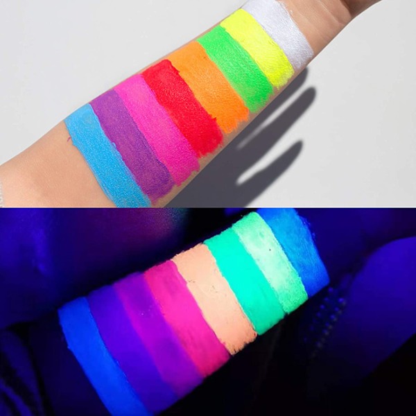 Neon Eyeliner -setti   8 väriä UV-hehkuva neste