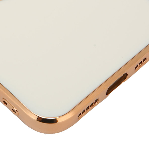 Mobiilipuhelimen kuori ruusukulta sähköpinnoitettu rengaskotelo naisille ultraohut pehmeä TPU-puhelimen kansi IPhone 13 Prolle valkoinen