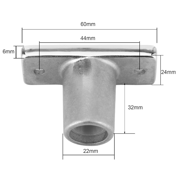 Toppmontert årelock-sokkelholder T-formet brakett 316 rustfritt stål for marine yacht