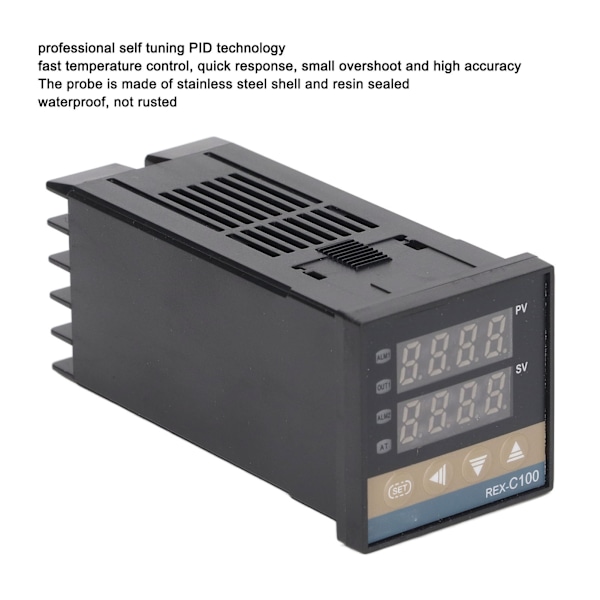 Digital PID termostatkit Vattentät Hög noggrannhet Professionell PID REX C100 Temperaturregulator för Gård 100V‑240V 40A