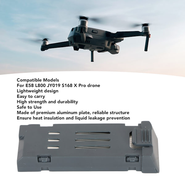 3.7V 1200mAh Litiumjonbatteri Ersättning RC Drönare Batteri för E58 L800 JY019 S168 X Pro