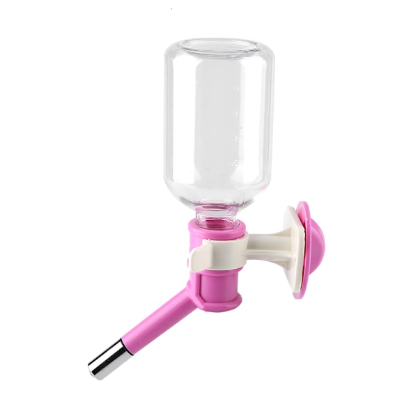 Hängande dricksflaska för husdjur, fontän för hundar, bärbar vattenautomat för katter (S 250 ml rosa)