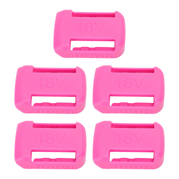 5 stk. 14V-60V Batteriholder Montering Hylde Stativ Stativ Slots Hanger Spænde Pink